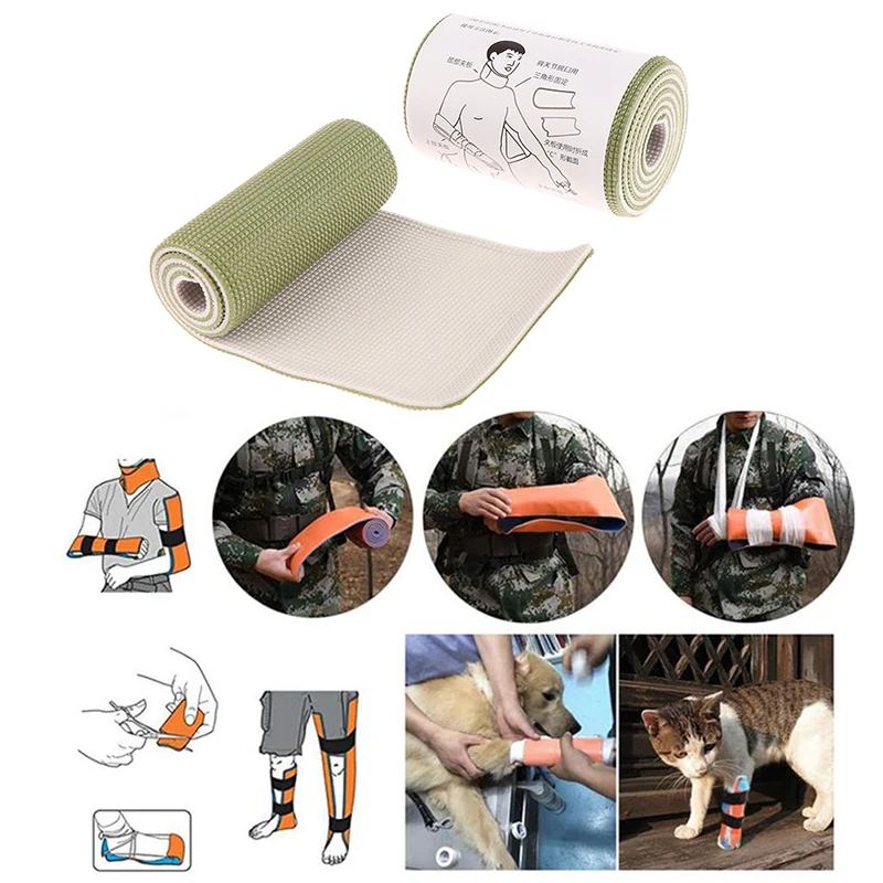 

Health Green Polymer First Aid Splint Roll Kit Waterproof Medical Emergency Fracture Fixed Bandage for Neck Leg Arm Braces