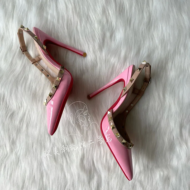 Бесплатная доставка новинка 2023 стильные розовые блестящие кожаные