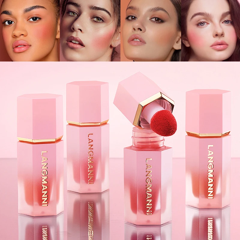 

12Color Liquid Face Blush Natural Long-lasting Smooth Cheek Rouge Peach Tint Blusher Long Lasting Waterproof Creamy Face Makeup