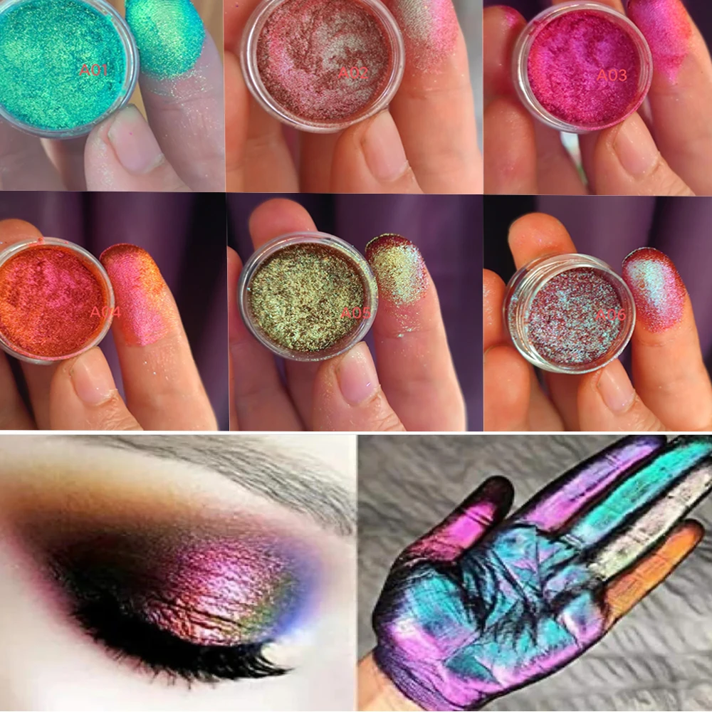 

Mirror Chameleons Resin Pigment Glitter Magic Discolored High-Pigmented MultiChrome Shifting Pigments Eyeshadow/Nail Art Powder