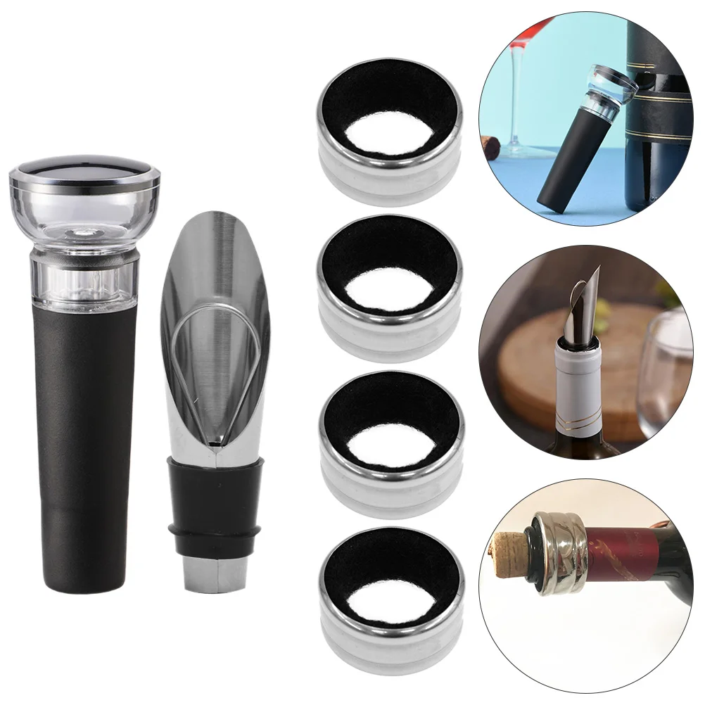 

Drip Stopper Bottle Ring Spout Plug Pourer Champagne Collar Rings Decanter Cork Catcher Pour Stop Steel Aerator Stainless Beer