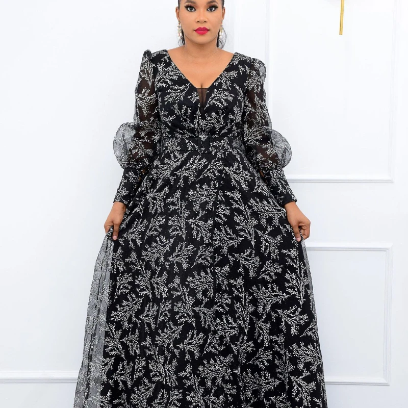 

Dinner Dresses For Women 2022 Spring Ankara Dashiki African Chiffon Party Long Dress Elegant Kaftan Maxi Gown Muslim Clothes