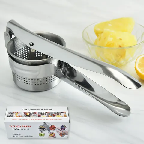 Potato Ricer Masher Manual Citrus Juicer Stainless Steel Potato Squeezer Lemon Vegetable Water Squeezer Hand Press Juicer