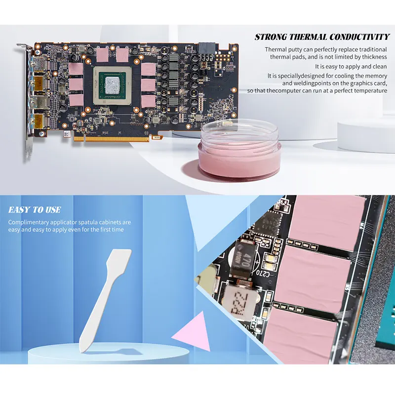 Фото Термошпатлевка JARAPAD для процессора VGA GPU IC, быстрое охлаждение, неэлектрическая проводящая, не литейная и без кровотечения №5
