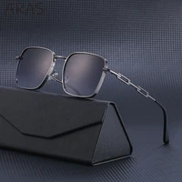 fashion square sunglasses women 2022 luxury brand vintage metal chain sun glasses for men mirrored lens lunette de soleil femme