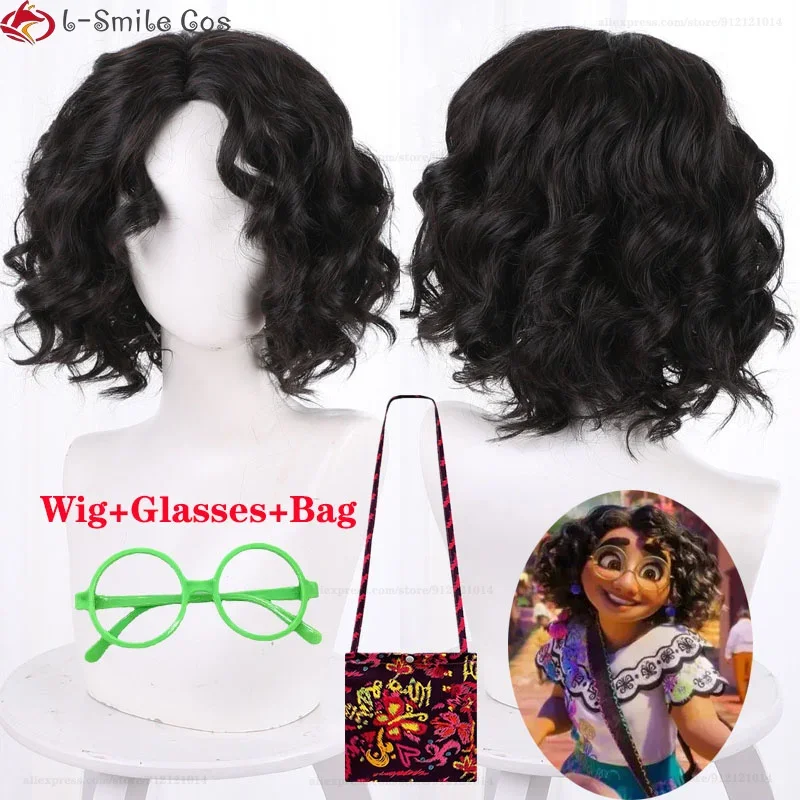 Женский парик для косплея аниме enmas Mirabel черные коричневые Короткие вьющиеся