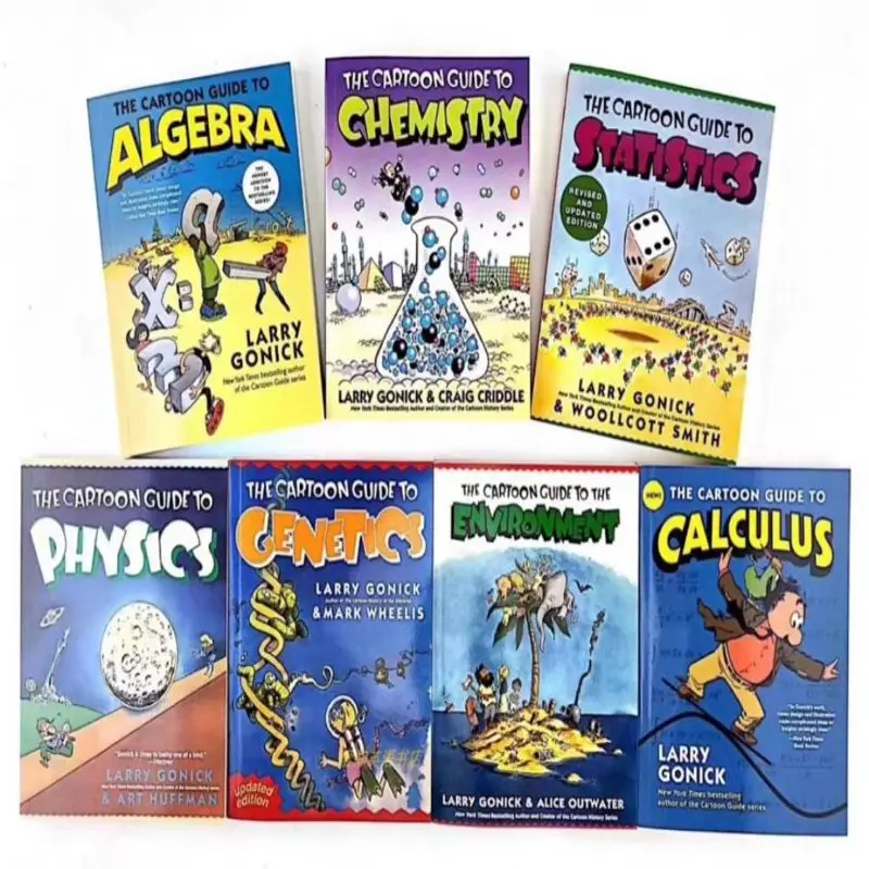 The Cartoon Guide To Statistics/Chemistry Funny Science Comics English Story Book 7 Books