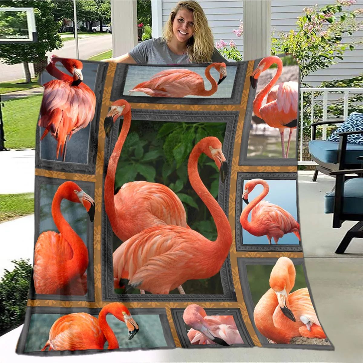 

Wild animals Flamingo Blanket Flannel Blanket Super Soft Fleece Throw Blanket All Seasons Warm for Couch Sofa Bedroom Quilt