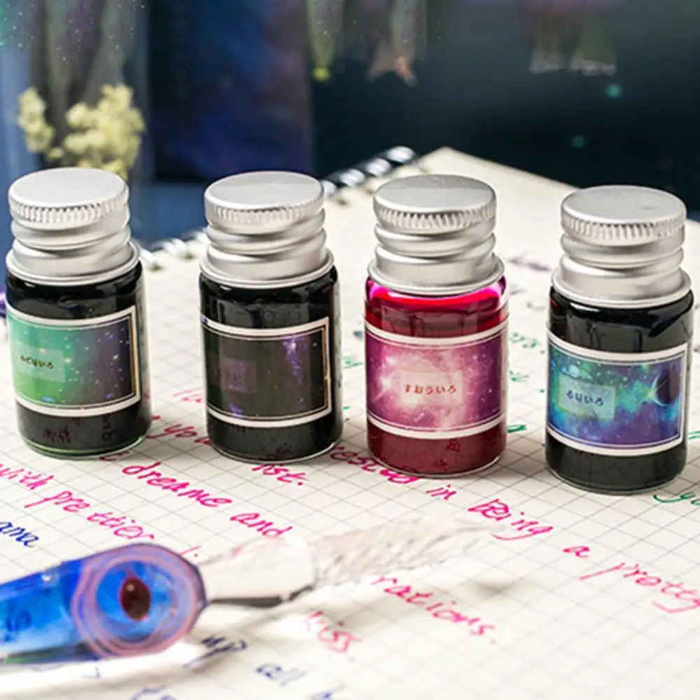 

Portable 1Set Exquisite Crystal Ink Signature Pen Delicate Ink Pen Translucent for Drawing
