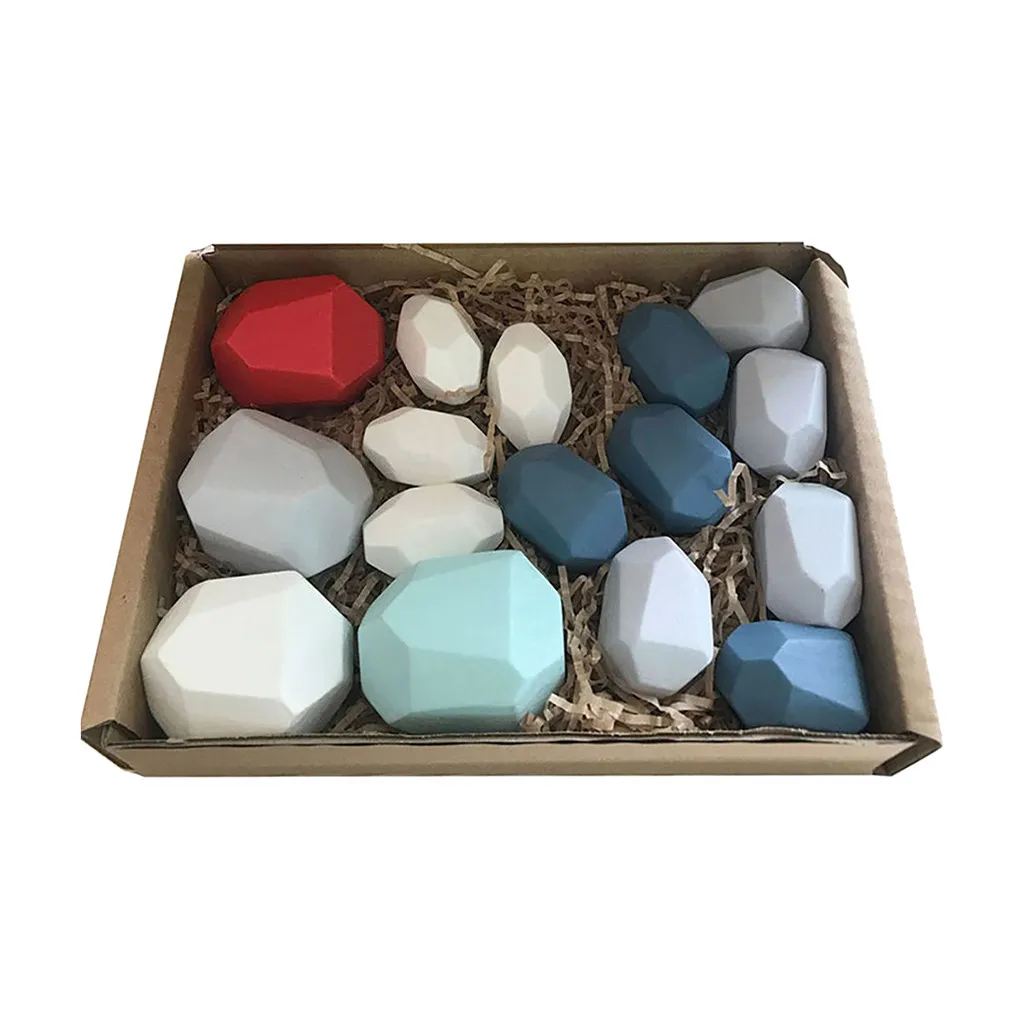 

Rainbow Wooden Stacking Game Block toy Toy Stone kids for Building Creative Education
