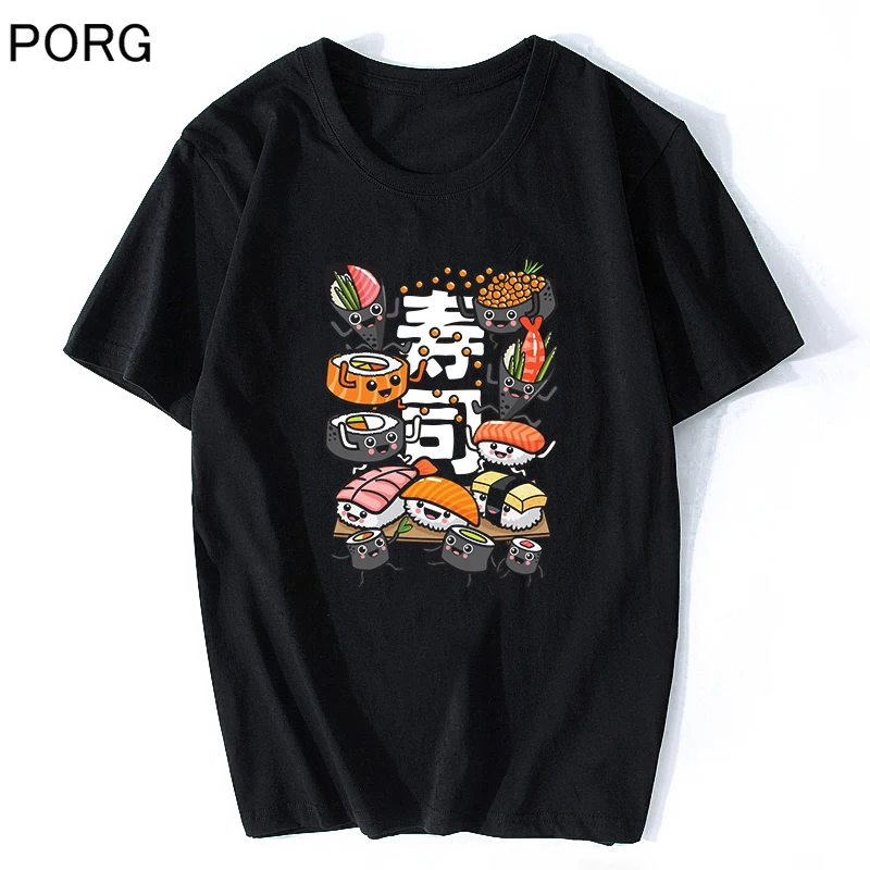 

Manga Sushi Japan T Shirt Men/women Aesthetic Cute Cotton Cool Vintage T-shirt Harajuku Streetwear Camisetas Hombre Anime Tshirt