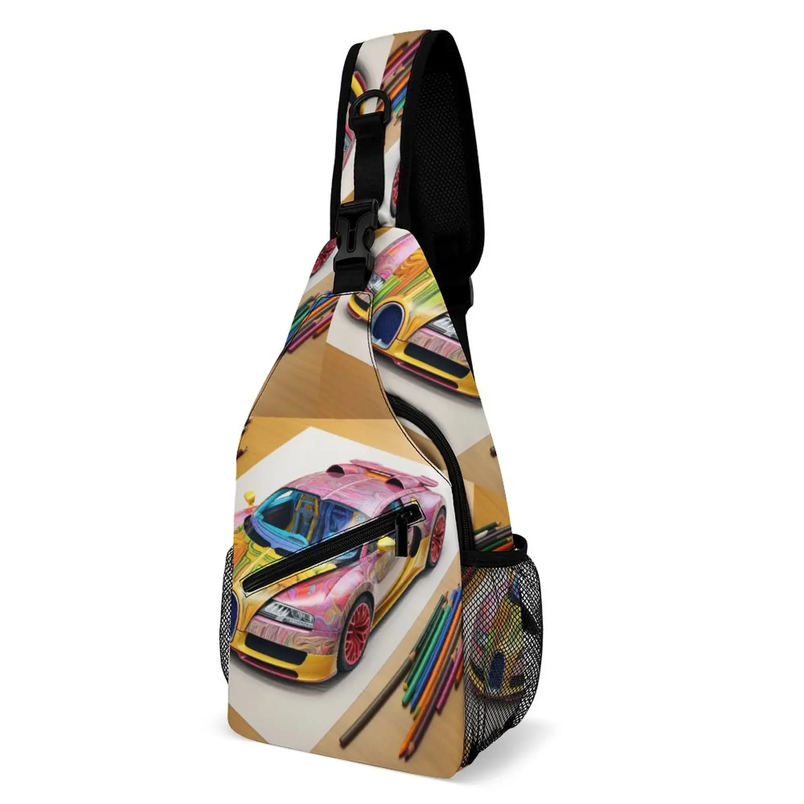 

Super Sports Car Shoulder Bags Cartoon Pencil Art Modern Chest Bag High School Trip Sling Bag Fishing Graphic Design Small Bags
