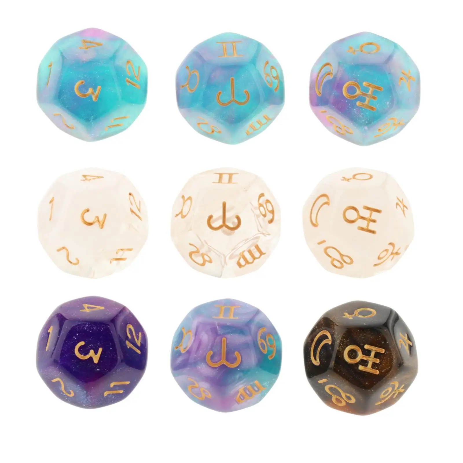 

Polyhedral - 3 Pieces Multi-Colored for Role Playing Games RPG,,, and Other Games,Family Party Games Funny Toys