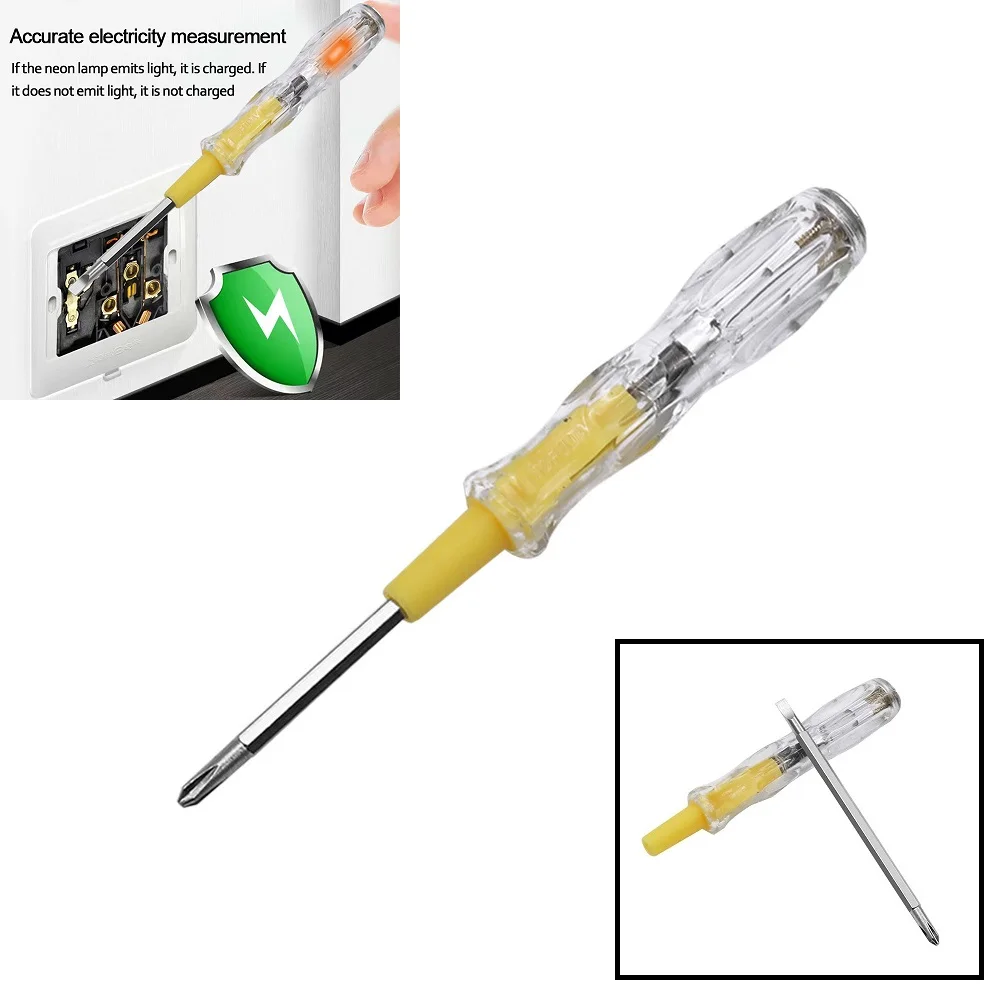 

1pc Screwdriver Test Pencil 100-500V Tester Double Heads Electrical Screwdriver Probe Voltage Detector Test Pen Electrician Tool