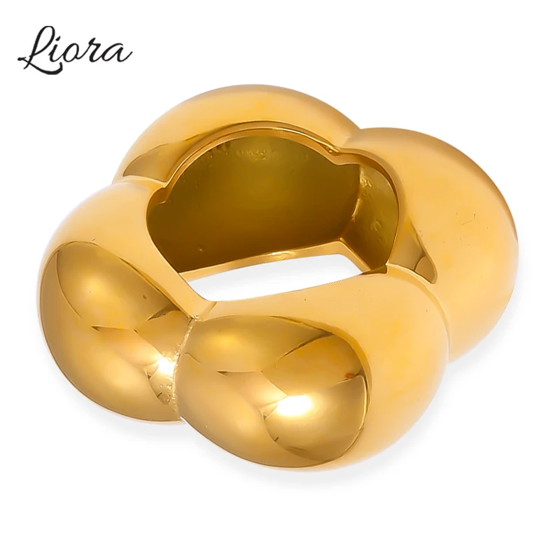 Liora из нержавеющей стали 316L эффектные кольца с цветком для женщин тяжелые