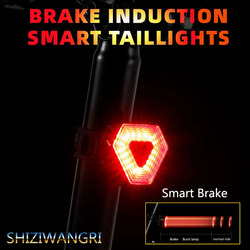 

Умный задний фонарь для велосипеда, задний фонарь велосипеда, задний фонарь, автоматический старт, стоп-сигнал, стоп-сигнал, водонепроницаемость IPX6, перезаряжаемый от USB, задние светодиодные фонари для велоспорта