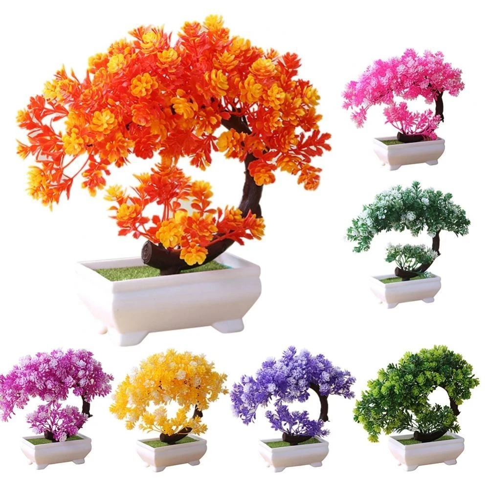 

20cm Artificial Plants Green Bonsai Small Tree Pot Plants Fake Flower Potted Ornaments for Home Decoration Craft Plant Pot Decor