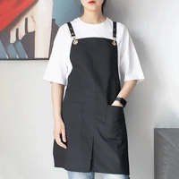 apron kitchen double pocket thickened stain resistant apron adjustable apron use for baking cooking barbecue apron for men woman