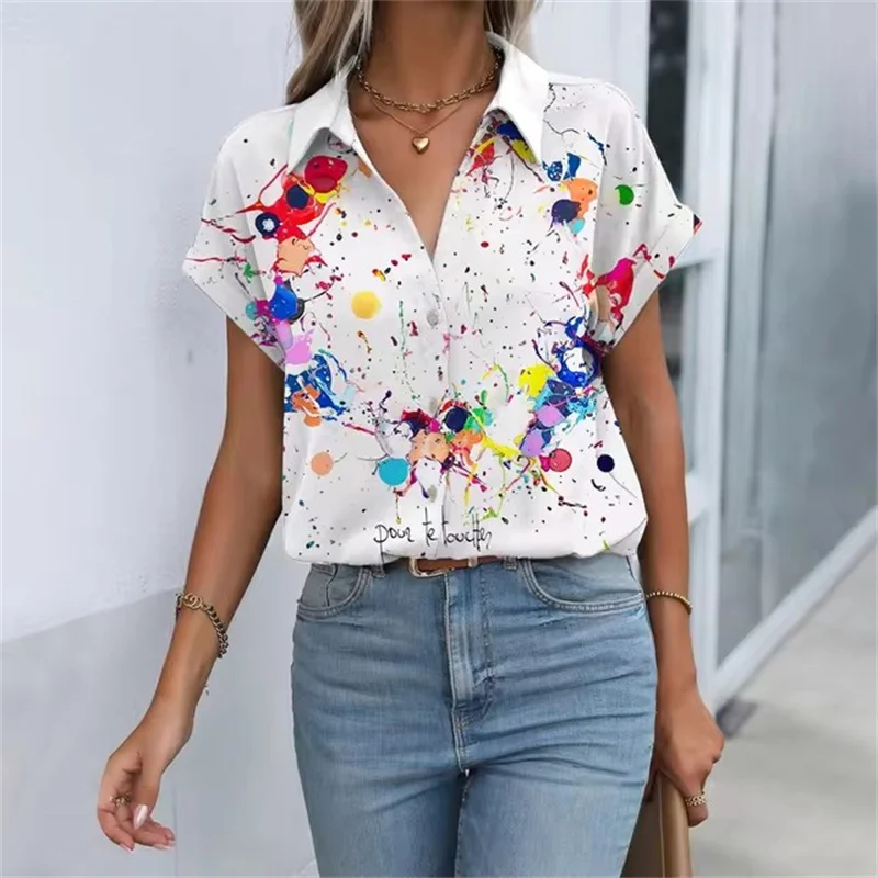 Рубашка женская с забавным 3D принтом Повседневная модная блузка в гавайском