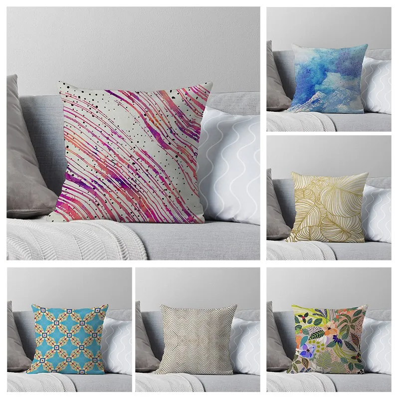 

Decorative home throw pillows case for sofa cushion cover nordic 40x60cm 30*50cm 30x50 Abstract living room summer yellow color