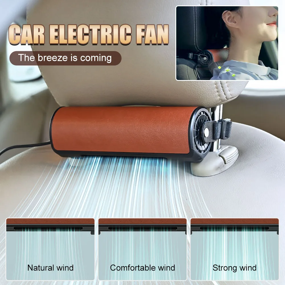 

Car Headrest Fan Headrest Fan Car Front Rear Seat Cooling Fan USB Powered 3 Speed Ajustable Cooling Air Fan Auto Accessories
