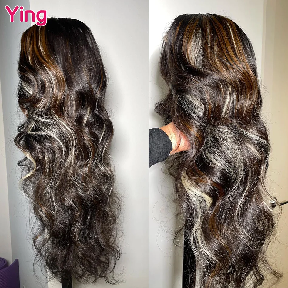 Ying Hair 30 Inch Multicolor Strip 13x4 Lace Front Wig 12A Human Hair 13x6 Lace Front Wig  PrePlucked 5x5 Transparent Lace Wig