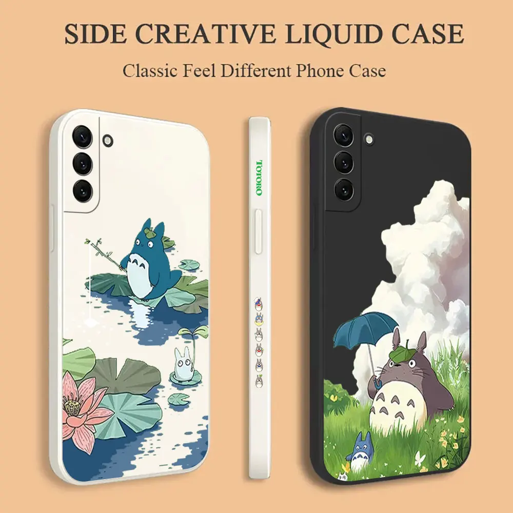 

Spirited Away Totoro Phone Case For Samsung Galaxy S23 S22 S21 S20 Fe Ultra Plus 5G S11 S10 S10E S9 Plus Liquid Silicone Cover
