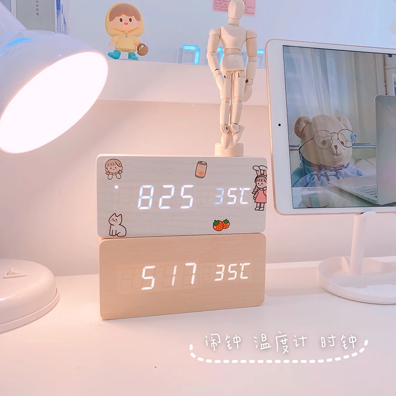 

Backlight Digital Alarm Clock Bedroom Cute Led Small Silent Alarm Clock Table Electronic Children Despertador Desk Gadget