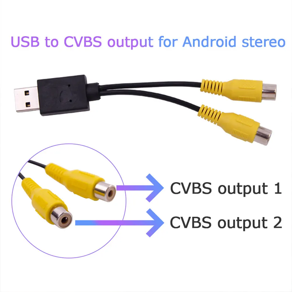 

Адаптер с USB на CVBS RCA для видеовыхода, подключение к телевизору, монитору, дисплею, устройство для Android, радио, мультимедийный плеер