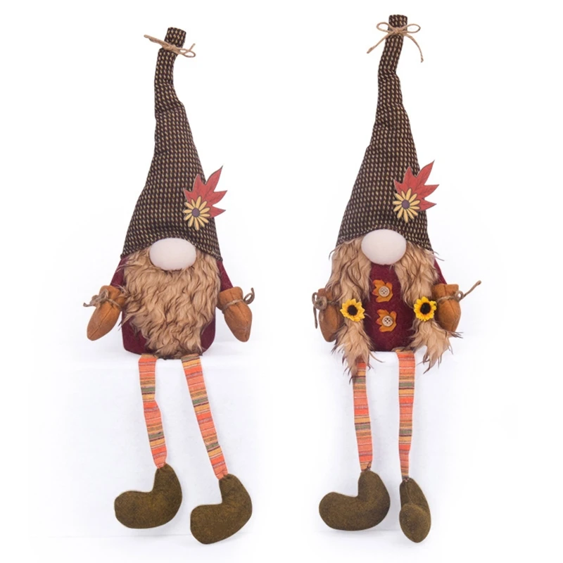 

Cute Harvest Gnome Decor Handmade Maple Leaf Gnome w/ Long Legs for Thanksgiving