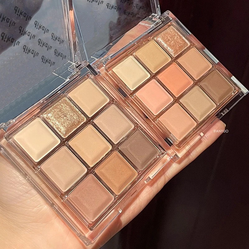 Палетка теней для макияжа глаз Шиммер матовые шоколадные коричневые