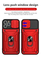 slide camer phone case for iphone 13 12 11 pro max xr x xs 6 6s 7 8 plus se card shockproof slot bracket holder back ring cover