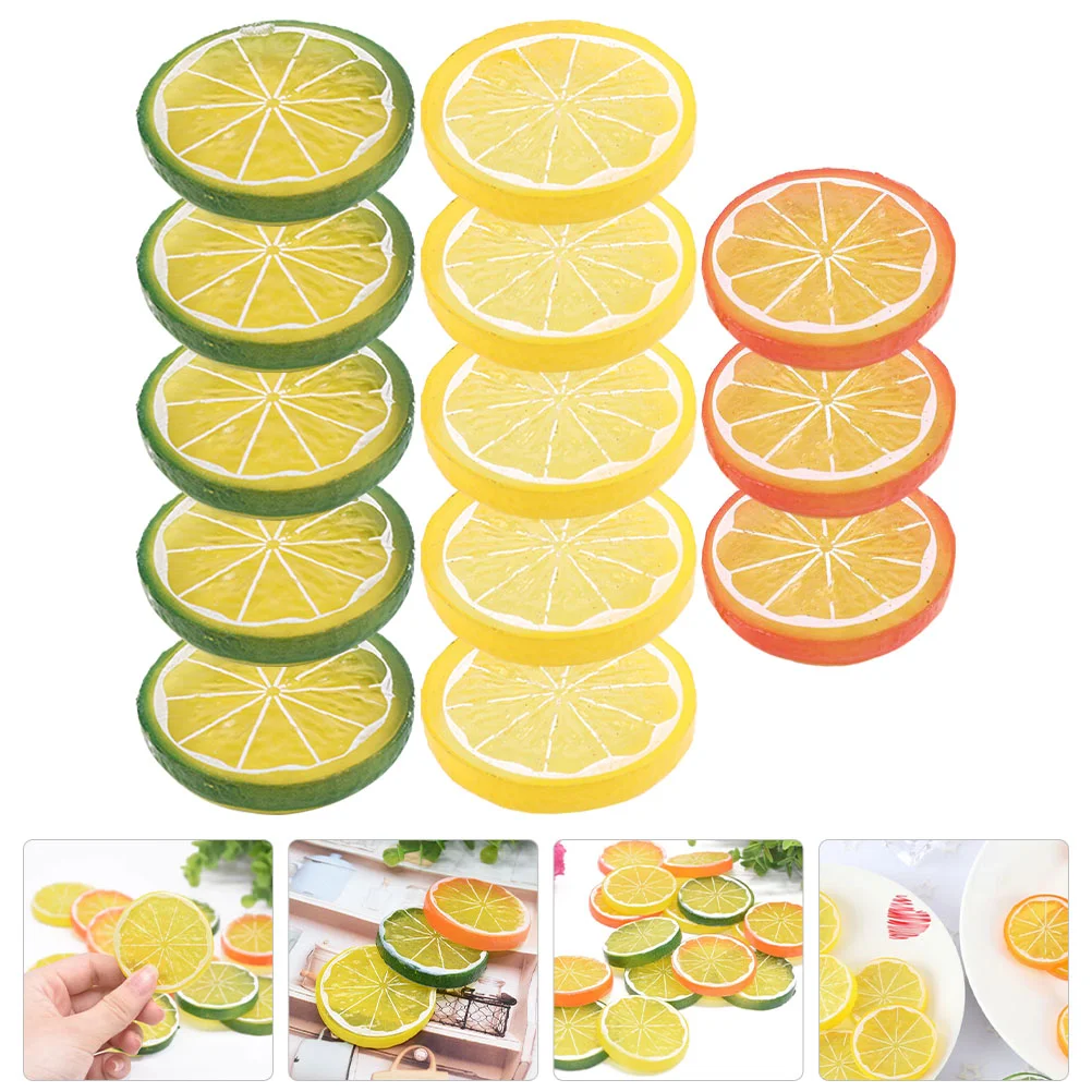 

Slices Lemon Fruit Fake Artificial Model Simulation Fruits Plastic Grapefruit Decor Lifelike Faux Realistic Slice Prop Ornament