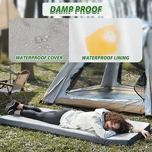 

Up Memory Foam Camping Mattress | 3" Thick Portable & Lightweight Sleeping Pad for Tent, Car, Cot, and Floor | Water