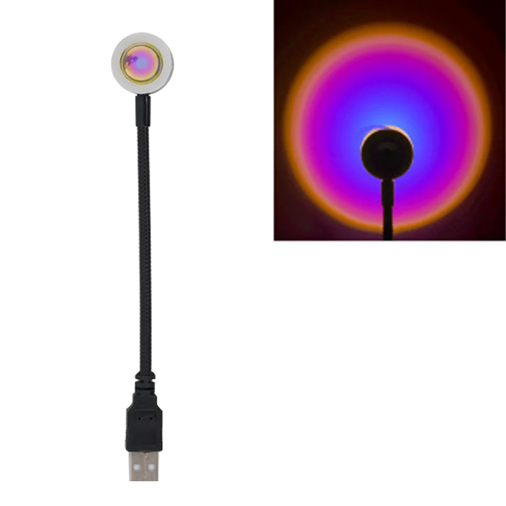 

Светодиодный ночсветильник с питанием от USB, Радужный проекционный светильник для спальни, закат, атмосфера, домашний декор, фоновая настен...