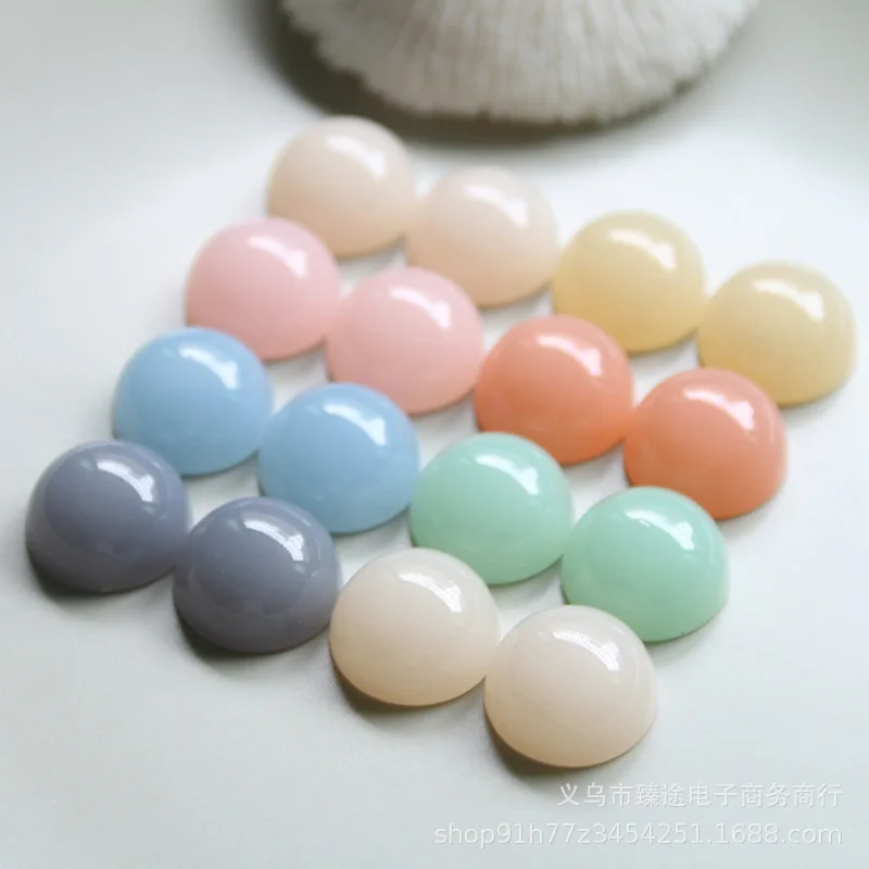 

10pcs semi-transparent jelly color round Flat Back Resin Cabochons Scrapbooking DIY Jewelry Craft Decoration Accessories