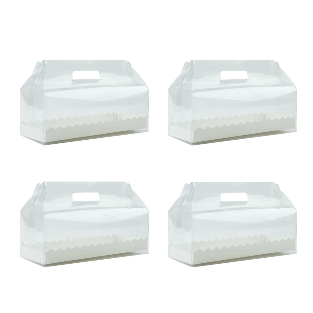 

Cake Box Roll Container Cupcake Bakery Packing Boxes Sandwich Clear Clamshell Containers Portable Gift Carriers Transparent