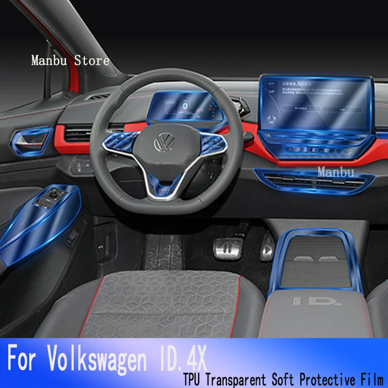 

For Volkswagen ID.4X(2021-2022) Car GPS Navigation LCD Screen TPU Protective Film Protector Decoration Stickers