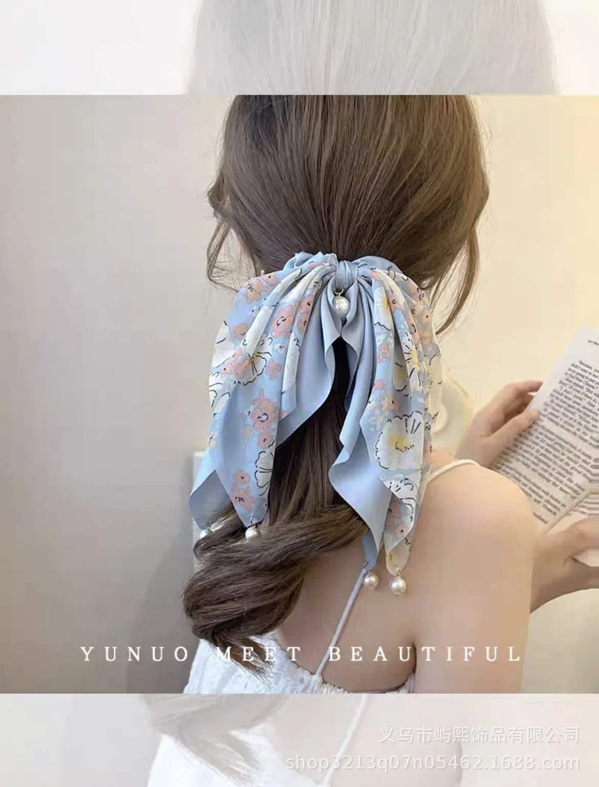 Женская лента для волос с бабочками элегантная петля жемчужным кулоном