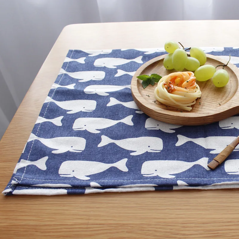 Мультяшные пасторальные салфетки из хлопка и льна простые квадратные с