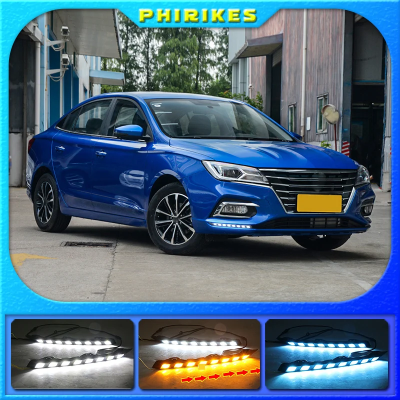 Динамическая Автомобильная фара-бампер для Roewe i5, дневная лампа 2019 ~ 2021y DRL, автомобильные аксессуары, искусственная фара для Roewe i5, противотуманная фара