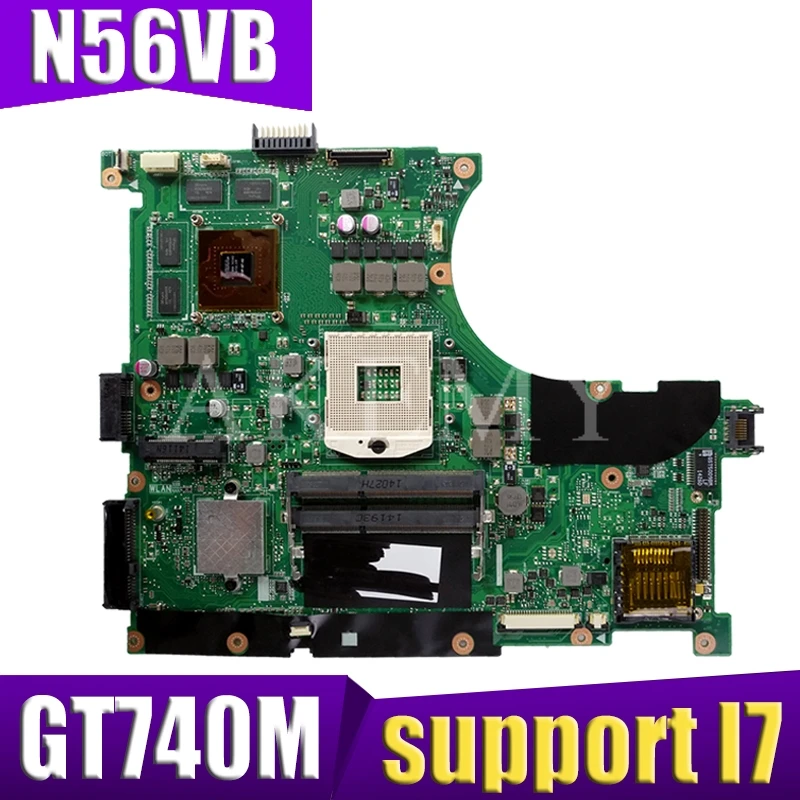 

N56VB motherboard For ASUS N56VM N56VB N56VV N56VZ Laptop motherboard REV2.0 N56VB GT740M GT650M support I7 original