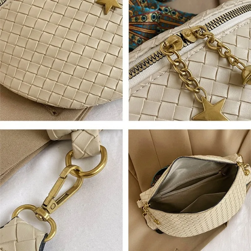 Поясная Сумка из искусственной кожи для женщин стильная плетеная сумочка на пояс