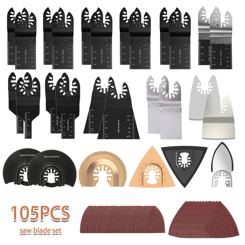 

Wood Cutting Oscillating Saw Blades Kit, Oscillating Multi Tool Accessories Kit, Wood Metal Oscillating Saw Blades, Mix