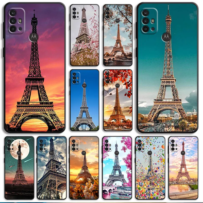 

Paris Eiffel Tower For MOTO G60 G30 Edge 20 Lite One Fusion G22 G9 Play G200 5G G9 Plus G31 G9 power G52 G8 Coque Casing
