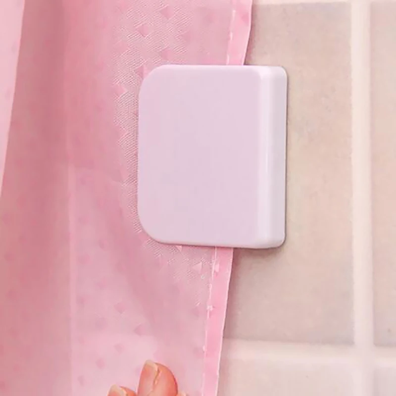 

Bathroom Shower Curtain Fixing Buckle Bonding Curtain Clip Curtain Frame Without Trace Hook 2PCS/Set Fixing Hook