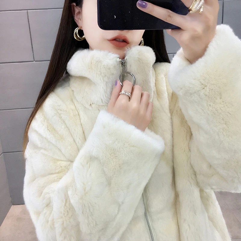 Faux Mink Fur Jacket Women's Winter Warm Short Plush Coat 2022 New Korean Fashion Fluffy Thick Coat Faux Fur Furry Teddy Jacket