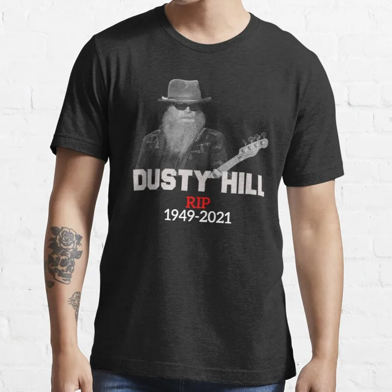 

New Dusty Hill Zz Top Rip 1949-2021 T-Shirt Cotton Tee Shirt S-5Xl