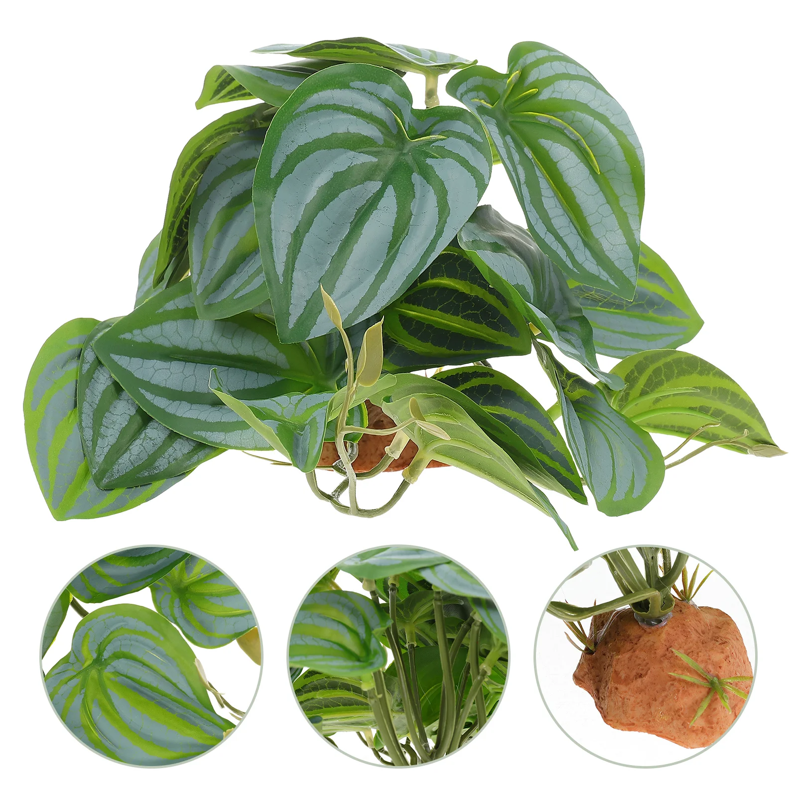 

Reptile Terrariumdecor Tank Green Artificial Fakeaquariumaccessories Habitat Leaves Reptiles Box Pant Hide Resin Shrimp