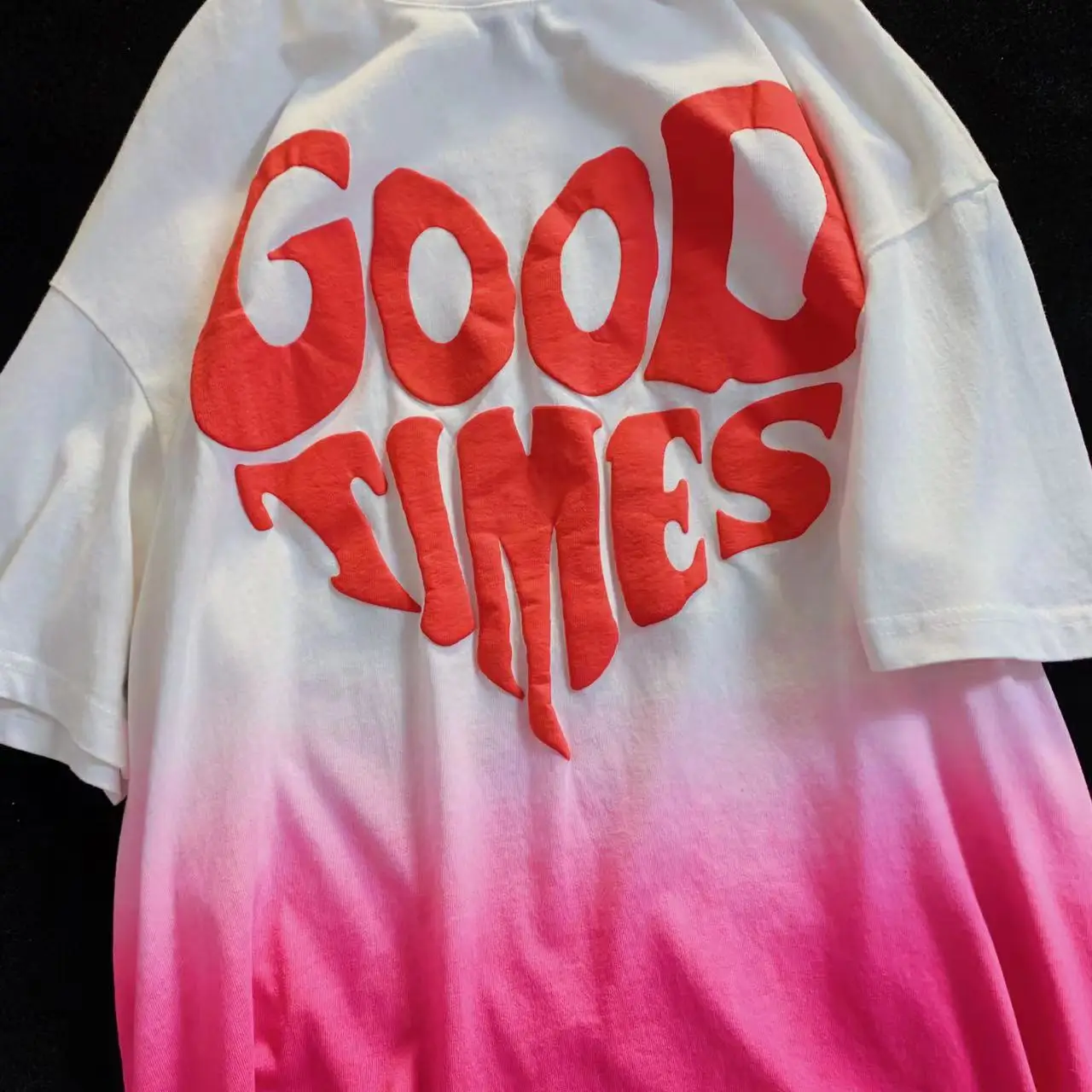 

Vintage Aesthetic Pink Tie Dye Cute Letter Graphic T Shirts O-neck Oversized Tops Kawaii E Girl Goth Clothes Summer Plus Size